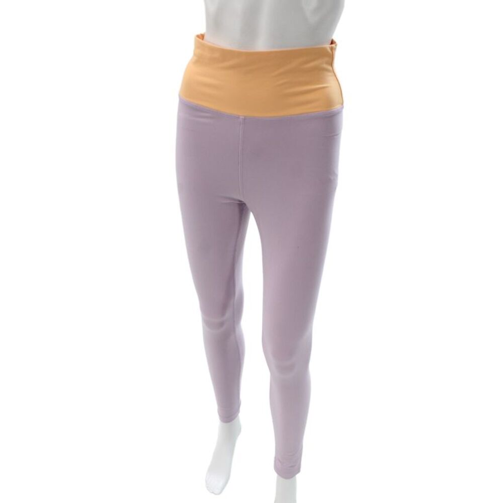 We Wore What Women Ankle Leggings Orange Colorblock Athleisure Size M